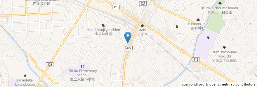 Mapa de ubicacion de 松月庵 en Japonya, 東京都, 杉並区.