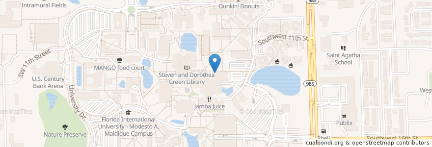 Mapa de ubicacion de Faculty Club en アメリカ合衆国, フロリダ州, マイアミ・デイド郡.