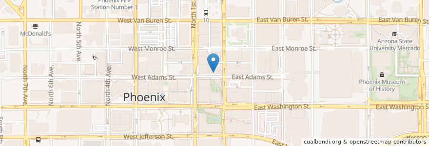Mapa de ubicacion de Detroit Coney en United States, Arizona, Maricopa County, Phoenix.