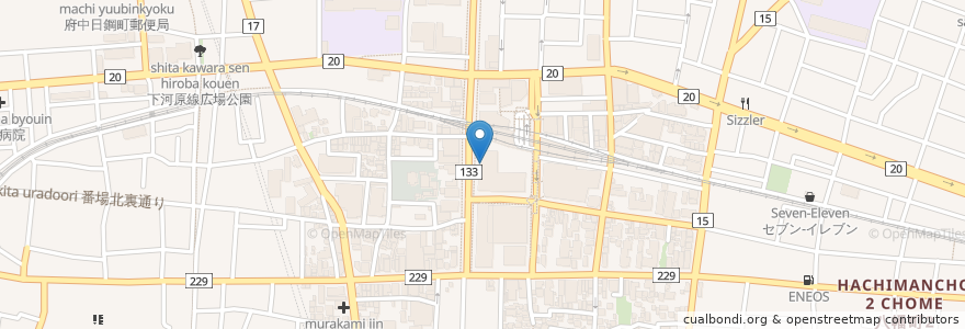 Mapa de ubicacion de いきなり！ステーキ en Japonya, 東京都, 府中市.