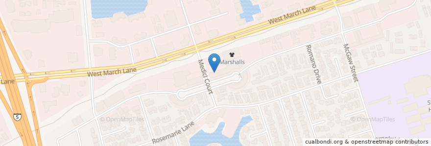 Mapa de ubicacion de Domino's en Stati Uniti D'America, California, San Joaquin County, Stockton.