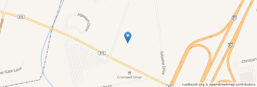 Mapa de ubicacion de CT Urgent Care en الولايات المتّحدة الأمريكيّة, كونيتيكت, Middlesex County, Cromwell.