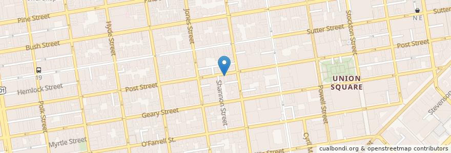 Mapa de ubicacion de Bahn: Thia BBQ Noodles en Vereinigte Staaten Von Amerika, Kalifornien, San Francisco, San Francisco.