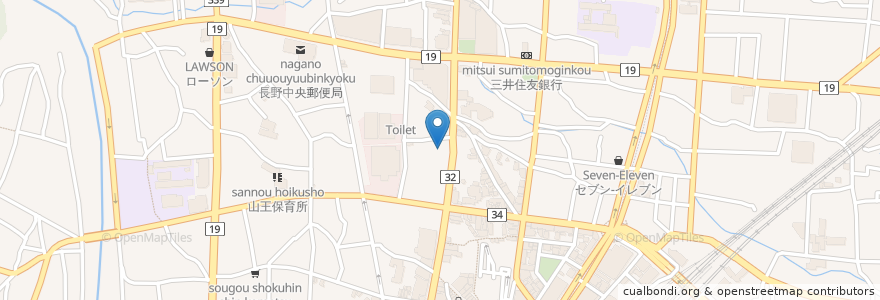 Mapa de ubicacion de カリユシ en Japón, Prefectura De Nagano, 長野市.