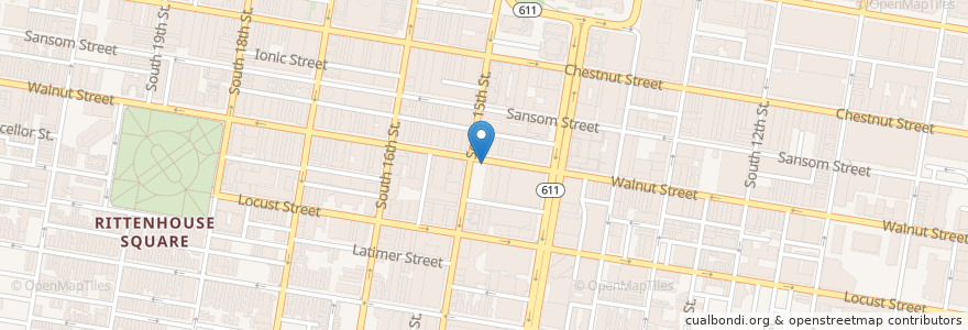 Mapa de ubicacion de The Cheesecake Factory en アメリカ合衆国, ペンシルベニア州, Philadelphia County, フィラデルフィア.