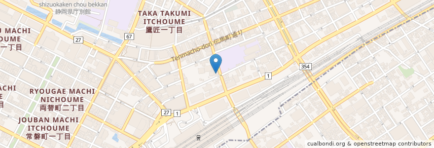 Mapa de ubicacion de いちご薬局 en Japan, Präfektur Shizuoka, 静岡市, 葵区.