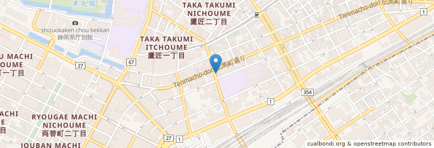 Mapa de ubicacion de 串かつクシゾー en 日本, 静岡県, 静岡市, 葵区.