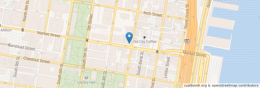 Mapa de ubicacion de OCF Coffee House en Соединённые Штаты Америки, Пенсильвания, Philadelphia County, Филадельфия.