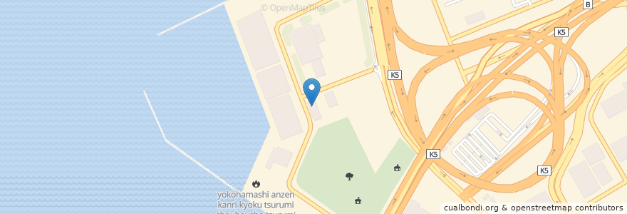 Mapa de ubicacion de 波止場食堂 つばさ店 en Japan, 神奈川県, Yokohama, 鶴見区.