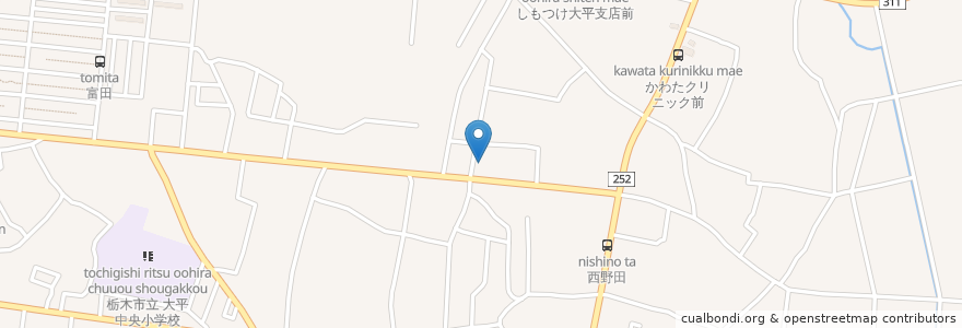 Mapa de ubicacion de 栃木銀行 en Япония, Тотиги, 栃木市.