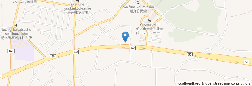 Mapa de ubicacion de 共栄ラーメン en Giappone, Prefettura Di Tochigi, 栃木市, 岩舟町.