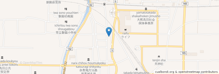 Mapa de ubicacion de 長阪医院 en Japon, Préfecture De Nara, 大和高田市.