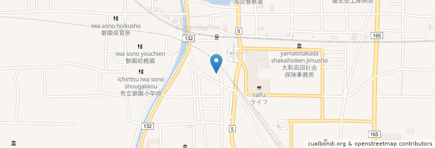Mapa de ubicacion de 弁天座 en Jepun, 奈良県, 大和高田市.