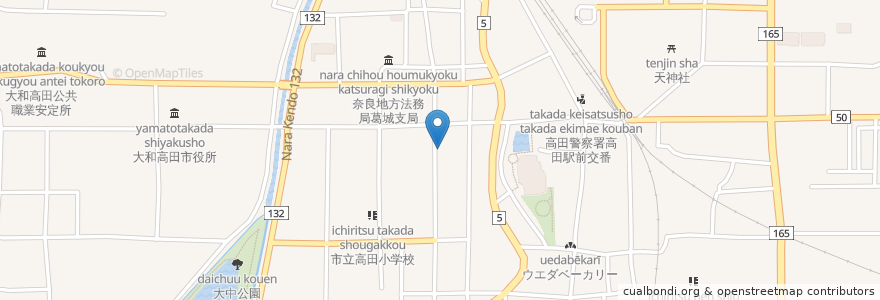 Mapa de ubicacion de 岡本歯科医院 en Giappone, Prefettura Di Nara, 大和高田市.