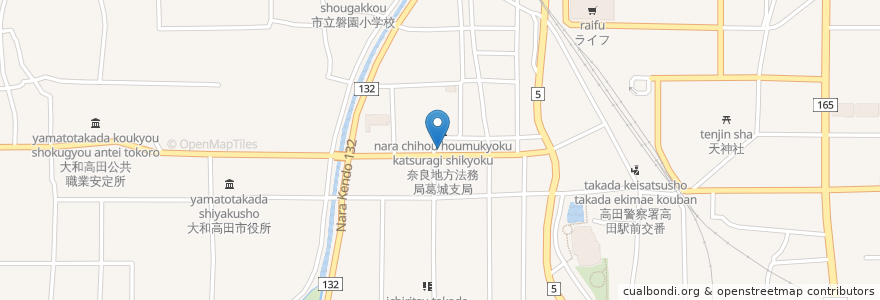 Mapa de ubicacion de なか卯 大和高田店 en Japonya, 奈良県, 大和高田市.