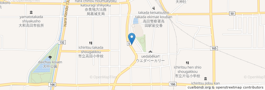 Mapa de ubicacion de 大和信用金庫 高田支店 en 일본, 나라현, 大和高田市.