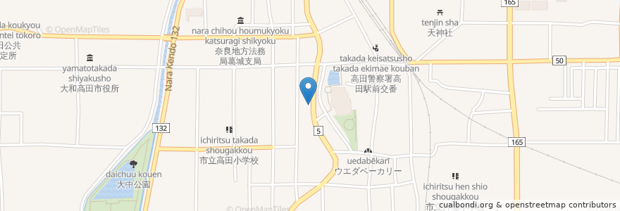 Mapa de ubicacion de 上田医院 en 日本, 奈良県, 大和高田市.