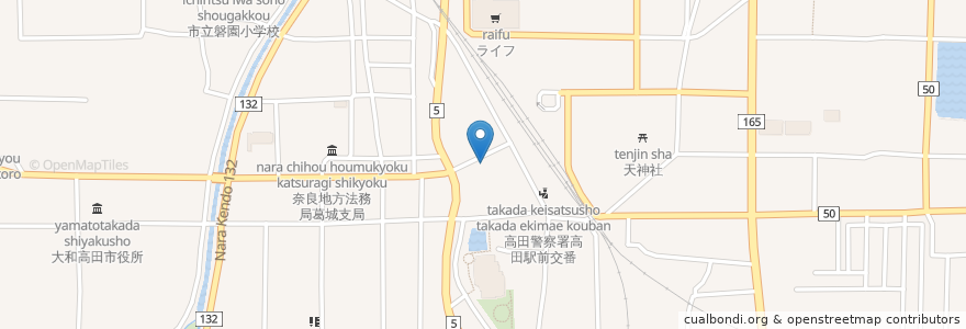 Mapa de ubicacion de うな源 大和高田本店 en 日本, 奈良県, 大和高田市.