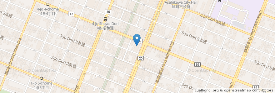 Mapa de ubicacion de 旭川信用金庫　本店 en 日本, 北海道, 上川総合振興局, 旭川市.