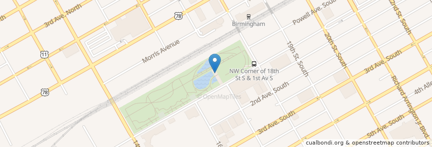 Mapa de ubicacion de Boxcar Cafe en 미국, 앨라배마, Birmingham, Jefferson County.