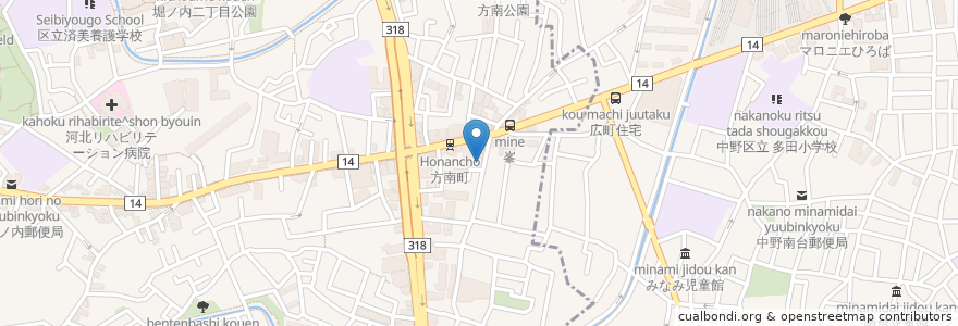 Mapa de ubicacion de ライス薬局 en Jepun, 東京都, 杉並区.