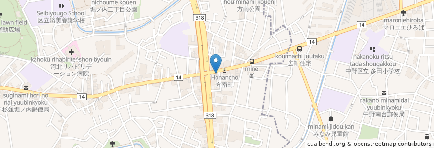 Mapa de ubicacion de オリジン弁当 en Jepun, 東京都, 杉並区.