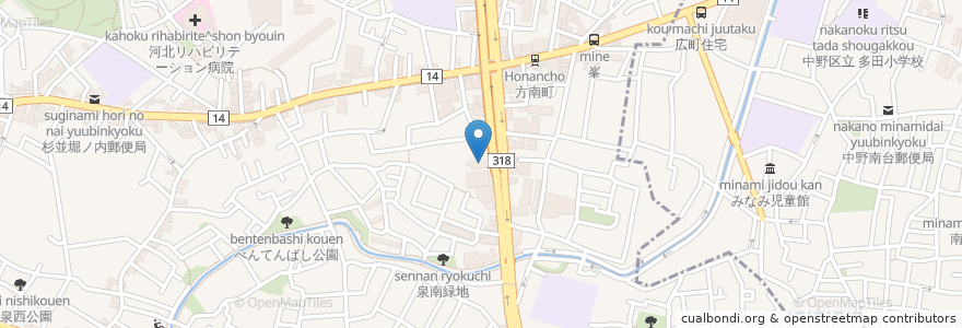 Mapa de ubicacion de 方南クリニック en Jepun, 東京都, 杉並区.