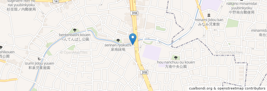 Mapa de ubicacion de 九千坊 en ژاپن, 東京都, 杉並区.