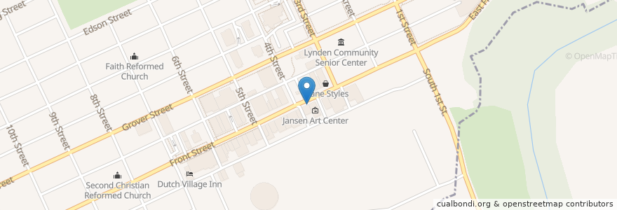 Mapa de ubicacion de The Firehall Café en Estados Unidos De América, Washington, Whatcom County, Lynden.