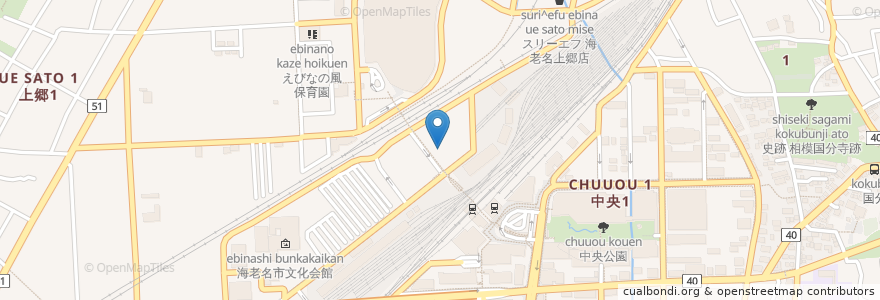 Mapa de ubicacion de リンツ ショコラ カフェ ビナガーデンズ 海老名店 en 日本, 神奈川県, 海老名市.