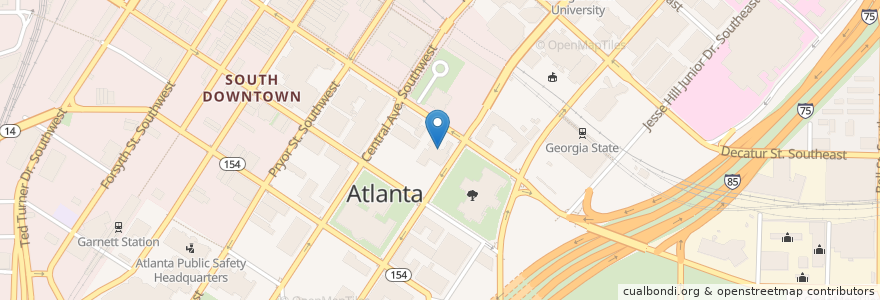 Mapa de ubicacion de Central Presbyterian Church en アメリカ合衆国, ジョージア州, Fulton County, Atlanta.