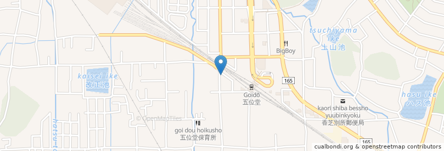 Mapa de ubicacion de にぎわい酒場 葛菜 en 日本, 奈良県, 香芝市.