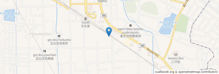 Mapa de ubicacion de かなで薬局 五位堂店 en Japonya, 奈良県, 香芝市.