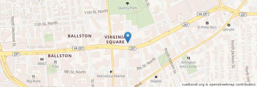 Mapa de ubicacion de Ballston urgent care en アメリカ合衆国, バージニア州, Arlington County, Arlington.