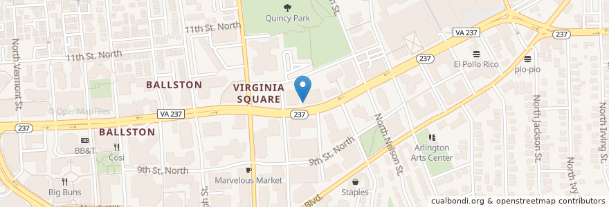 Mapa de ubicacion de Burgerim en Estados Unidos Da América, Virgínia, Arlington County, Arlington.