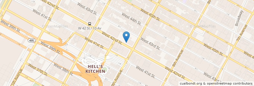 Mapa de ubicacion de West Bank Cafe en États-Unis D'Amérique, New York, New York, New York County, Manhattan, Manhattan Community Board 4.