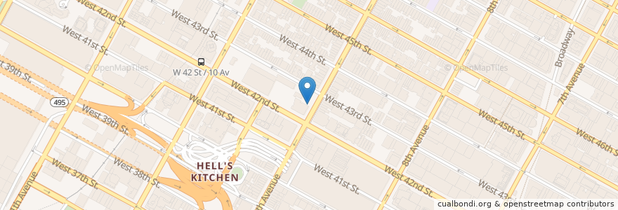 Mapa de ubicacion de Chirping Chicken en Estados Unidos De América, Nueva York, Nueva York, New York County, Manhattan, Manhattan Community Board 4.