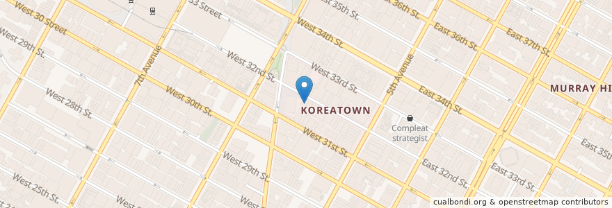 Mapa de ubicacion de 5 Bar Karaoke Lounge en 미국, 뉴욕, New York, New York County, Manhattan, Manhattan Community Board 5.