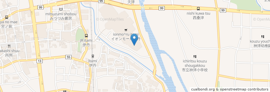 Mapa de ubicacion de Tohoシネマズ en Япония, Хёго, 伊丹市.