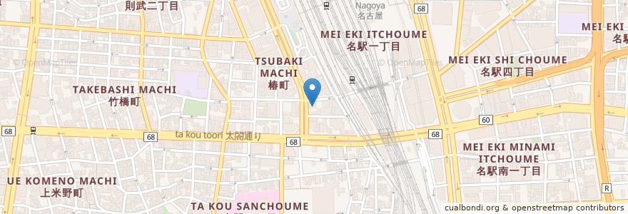 Mapa de ubicacion de 日能研 en Jepun, 愛知県, 名古屋市, 中村区.
