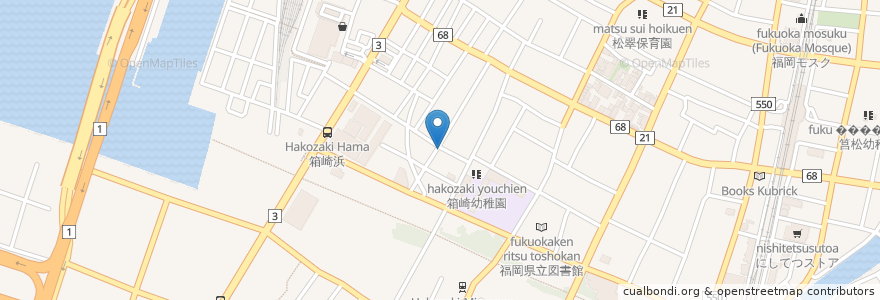 Mapa de ubicacion de ラーメン西村 en Japan, Präfektur Fukuoka, 福岡市, 東区.