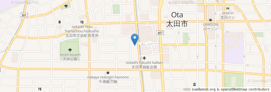 Mapa de ubicacion de こなみ食堂 en Japonya, 群馬県, 太田市.