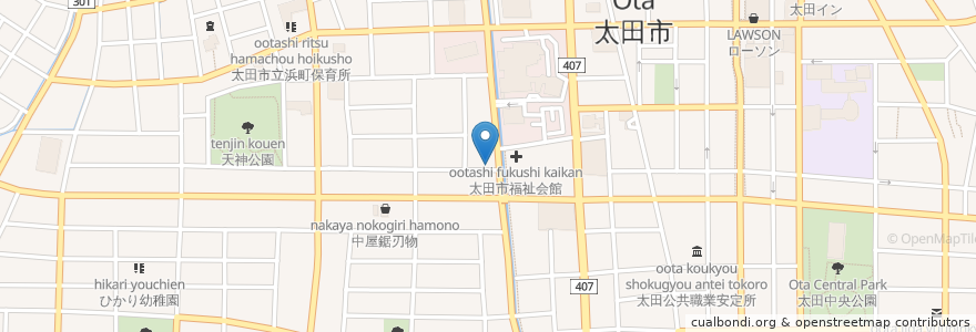 Mapa de ubicacion de じゅん亭 en 일본, 군마현, 太田市.