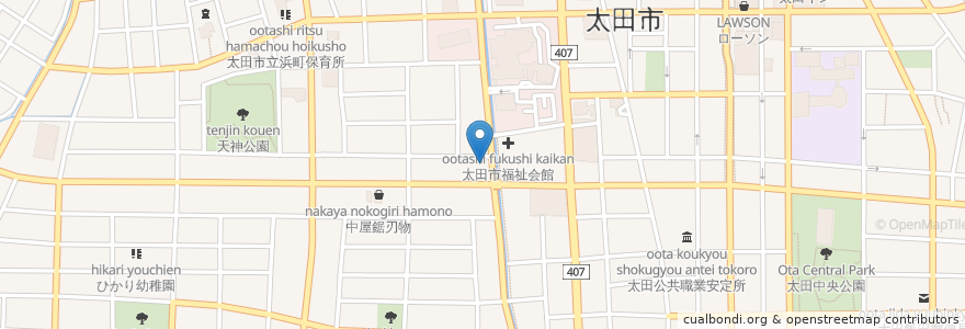 Mapa de ubicacion de おおぎやらーめん 太田店 en 日本, 群馬県, 太田市.