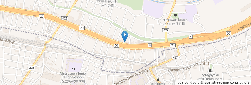 Mapa de ubicacion de PIZZALA en Jepun, 東京都, 杉並区.