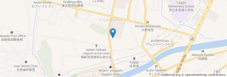 Mapa de ubicacion de とんちゃん亭 en Japan, Miyagi Prefecture, Tagajo.