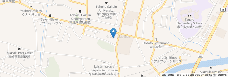 Mapa de ubicacion de 市役所西側駐車場 en Japan, 宮城県, 多賀城市.