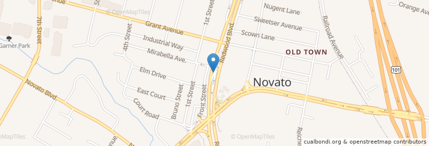 Mapa de ubicacion de Novato en United States, California, Marin County, Novato.