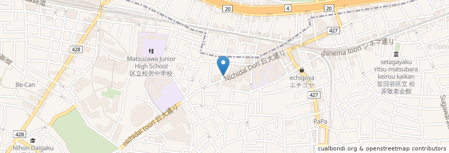 Mapa de ubicacion de 丹生クリニック en Japon, Tokyo, 世田谷区.