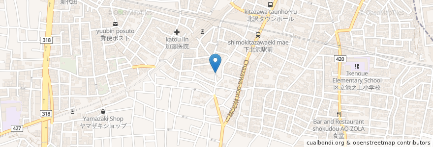 Mapa de ubicacion de 串だおれ en 일본, 도쿄도, 世田谷区.